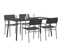 vidaXL Set da pranzo 5 pz Antracite Acciaio