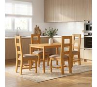 vidaXL Set da pranzo 5 pz Grigio Legno di Quercia Massello