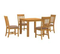 vidaXL Set da pranzo 5 pz Grigio Legno di Quercia Massello