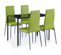 vidaXL Set da Pranzo 5 pz Verde