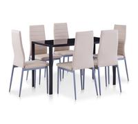 vidaXL Set da Pranzo 7 pz Cappuccino
