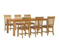 vidaXL Set da pranzo 7 pz Grigio Legno di Quercia Massello