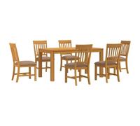 vidaXL Set da pranzo 7 pz Grigio Legno di Quercia Massello