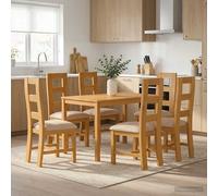 vidaXL Set da pranzo 7 pz Grigio Legno di Quercia Massello