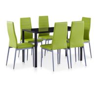 vidaXL Set da Pranzo 7 pz Verde