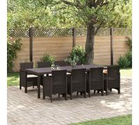 vidaXL Set da Pranzo all'Aperto 9 pcs Marrone 250 x 100 x 73 cm