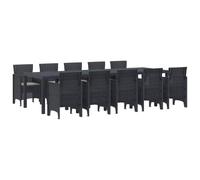 vidaXL Set da Pranzo da Giardino 11 Pezzi in Antracite. È Fatto in Polipropilene Sintetico Resistente ai Raggi UV. Include Un Tavolo e sedie per 10 Persone, Perfetto per arredare l'esterno e per Le