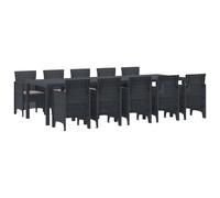 vidaXL Set da Pranzo da Giardino 11 Pezzi in Antracite. È Fatto in Polipropilene Sintetico Resistente ai Raggi UV. Include Un Tavolo e sedie per 10 Persone, Perfetto per arredare l'esterno e per Le