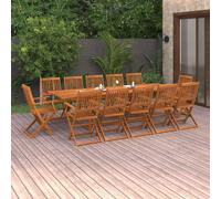 vidaXL Set da Pranzo da Giardino 13 pz 280x90x75 cm Massello di Acacia
