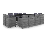 VIDAXL - Set Da Pranzo Da Giardino 13 Pz E Cuscini Polyrattan Antracite
