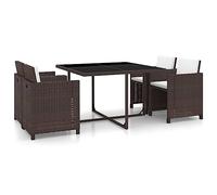 vidaXL Set da Pranzo da Giardino 13 pz Polyrattan Marrone Tavolo Sedie Cuscini