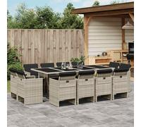 vidaXL Set da Pranzo da Giardino 13pz con Cuscini Grigio in Polyrattan