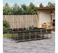 vidaXL Set da Pranzo da Giardino 13pz con Cuscini Grigio in Polyrattan