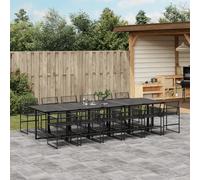vidaXL Set da Pranzo da Giardino 13pz Nero in Polyrattan