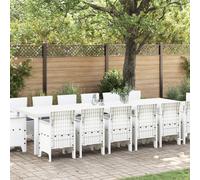 vidaXL Set da Pranzo da Giardino 15 pcs Bianco Large