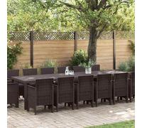 vidaXL Set da Pranzo da Giardino 15 pcs Marrone Large