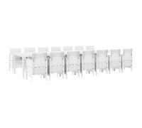 vidaXL Set da Pranzo da Giardino 15 Pezzi in Rattan Sintetico Bianco. Ha posti per 14 Persone e Include Un Tavolo Rettangolare. È Robusto, Resistente ai Raggi UV e ha Un Design Moderno, Ideale per p