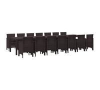vidaXL Set da Pranzo da Giardino 15 Pezzi Marrone in Rattan Sintetico | Tavolo Rettangolare 300 x 75 x 73cm | Posti 14 | Arredamento da Esterno Resistente ai UV | Design Moderno per Patio e Terrazza
