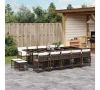 vidaXL Set da Pranzo da Giardino 15 pz con Cuscini Marrone Polyrattan
