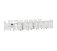 vidaXL Set Pranzo Giardino 17 Pezzi con Cuscini Bianco Polyrattan, Tavolo Giardino Bianco 250x100x73 cm Polyrattan, Tavolo Giardino Bianco 150x100x73 cm Polyrattan, Sedie Giardino vidaX