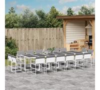 vidaXL Set da Pranzo da Giardino 17 pz con Cuscini Bianco in Textilene