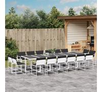 vidaXL Set da Pranzo da Giardino 17 pz con Cuscini Bianco in Textilene