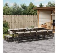 vidaXL Set da Pranzo da Giardino 17 pz con Cuscini Marrone Polyrattan