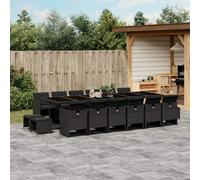 vidaXL Set da Pranzo da Giardino 17 pz con Cuscini Nero in Polyrattan