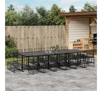 vidaXL Set da Pranzo da Giardino 17 pz Nero in Polyrattan