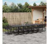 vidaXL Set da Pranzo da Giardino 17 pz Nero in Polyrattan