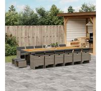 vidaXL Set da Pranzo da Giardino 17pz con Cuscini Grigio in Polyrattan