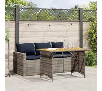 vidaXL Set da Pranzo da Giardino 2 pz con Cuscini in Polyrattan Grigio