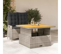 vidaXL Set da Pranzo da Giardino 2 pz con Cuscini in Polyrattan Grigio