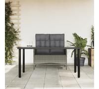 vidaXL Set da Pranzo da Giardino 2 pz con Cuscini in Polyrattan Grigio