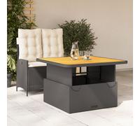 vidaXL Set da Pranzo da Giardino 2 pz con Cuscini Nero in Polyrattan