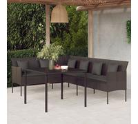 vidaXL Set da Pranzo da Giardino 2 pz con Cuscini Nero in Polyrattan