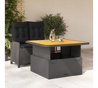 vidaXL Set da Pranzo da Giardino 2 pz con Cuscini Nero in Polyrattan