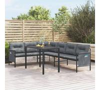 vidaXL Set da Pranzo da Giardino 2 pz in Acciaio Antracite