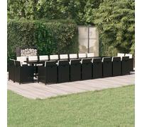 vidaXL Set da Pranzo da Giardino 21 pz con Cuscini in Polyrattan Nero