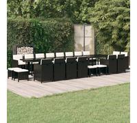 vidaXL Set da Pranzo da Giardino 21 pz con Cuscini in Polyrattan Nero