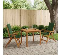 vidaXL Set da pranzo da giardino 3 pezzi 2-Posti Verde