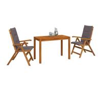 vidaXL Set da pranzo da giardino 3 pezzi 3 pz Naturale