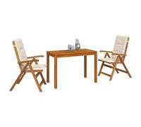 vidaXL Set da pranzo da giardino 3 pezzi 3 pz Naturale