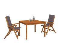 vidaXL Set da pranzo da giardino 3 pezzi 3 pz Naturale