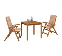 vidaXL Set da pranzo da giardino 3 pezzi Naturale