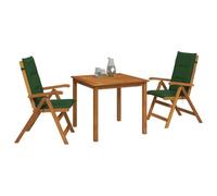 vidaXL Set da pranzo da giardino 3 pezzi Naturale