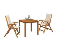 vidaXL Set da pranzo da giardino 3 pezzi Naturale