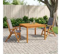 vidaXL Set da pranzo da giardino 3 pezzi Naturale
