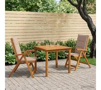 vidaXL Set da pranzo da giardino 3 pezzi Naturale