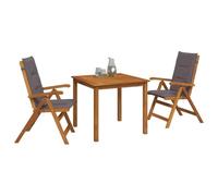 vidaXL Set da pranzo da giardino 3 pezzi Naturale